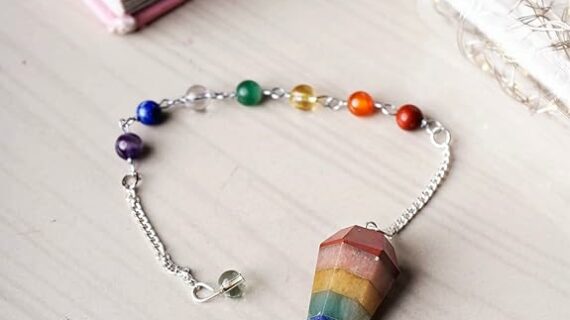 7 Chakra Point Pendulum with Chain