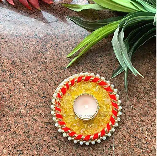Shubhanjali-Citrine Chips Stone Rangoli Diye Shop Diwali Special Chips Stone Rangoli Diye