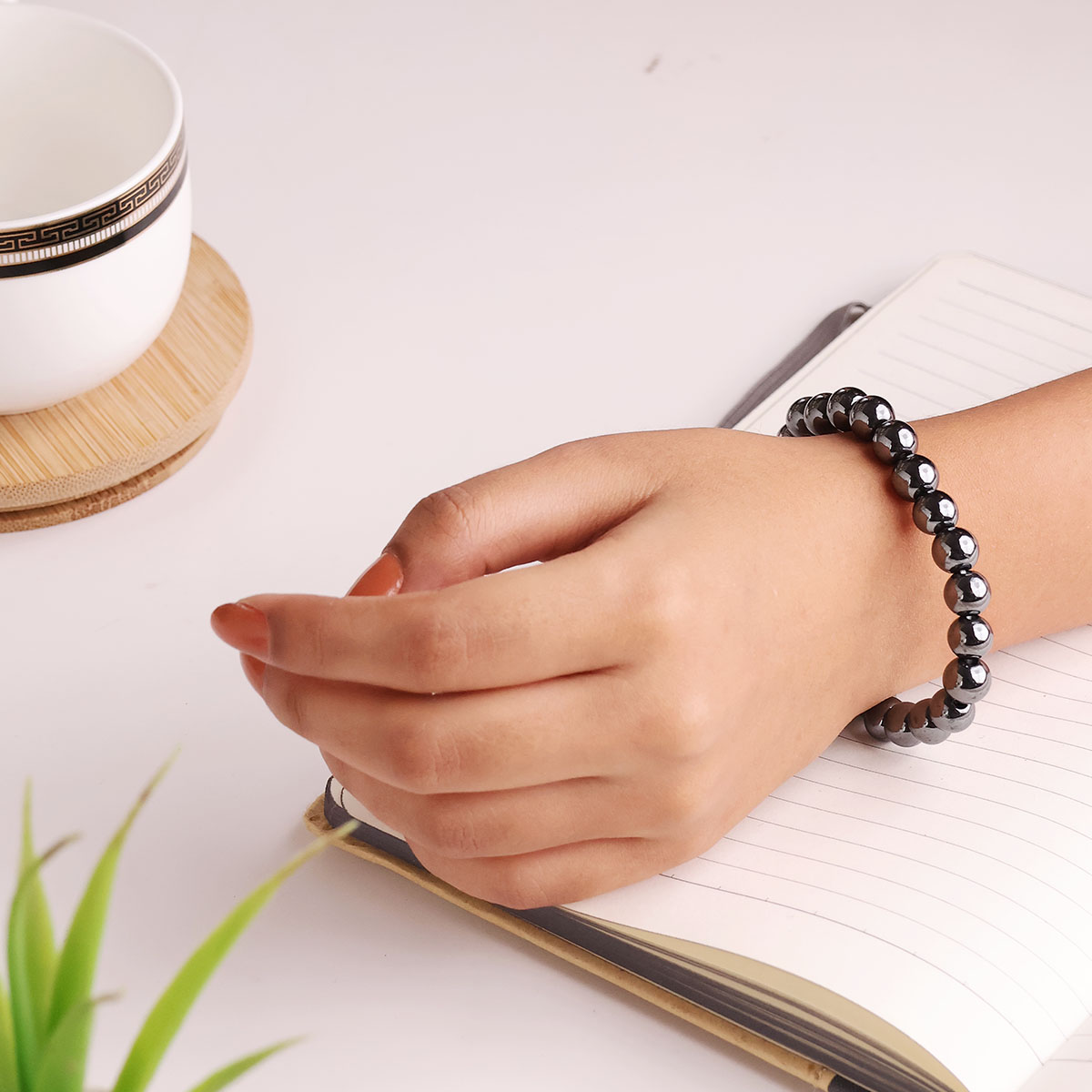 Elite Shungite Round Stone Elastic Beads Bracelet (1)