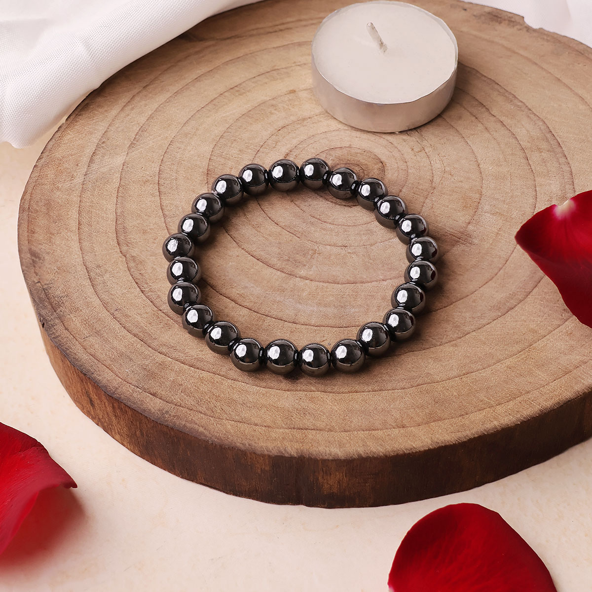 Elite Shungite Round Stone Elastic Beads Bracelet (3)
