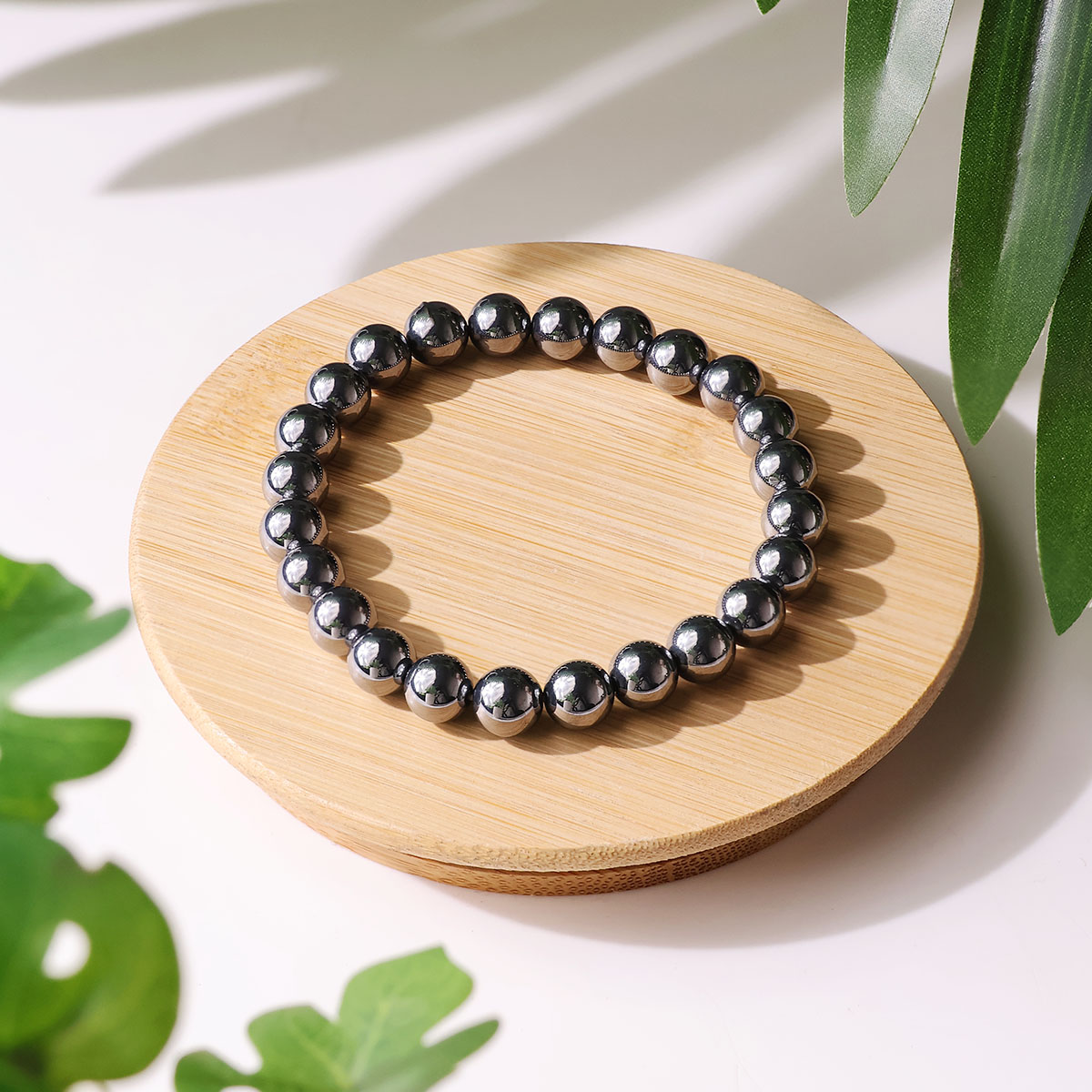 Elite Shungite Round Stone Elastic Beads Bracelet (4)