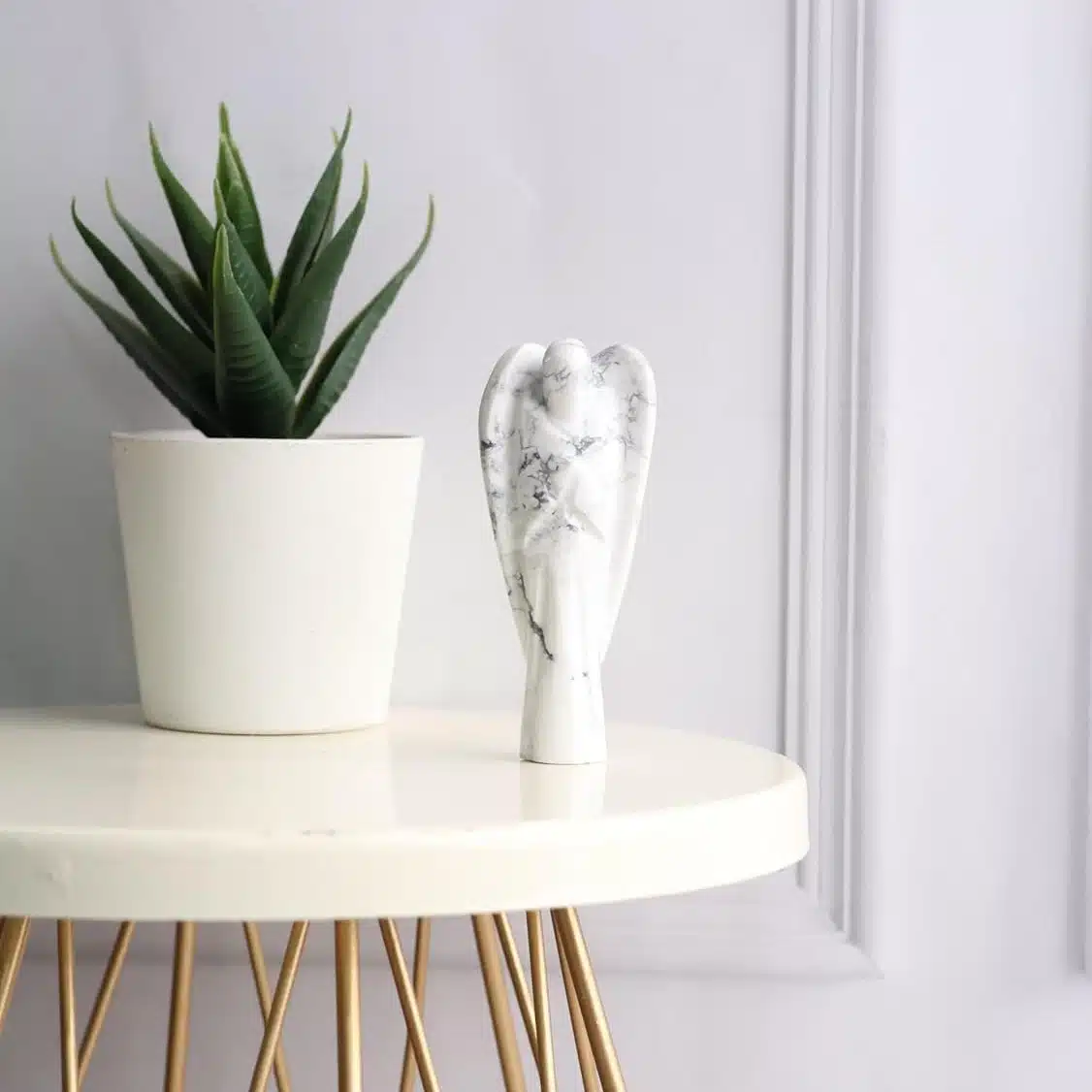 Howlite Angels-Shubhanjali (6) Shop Howlite Crystal Carved Angels