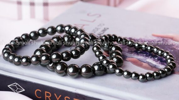 Elite Shungite Round Stone Elastic Beads Bracelet