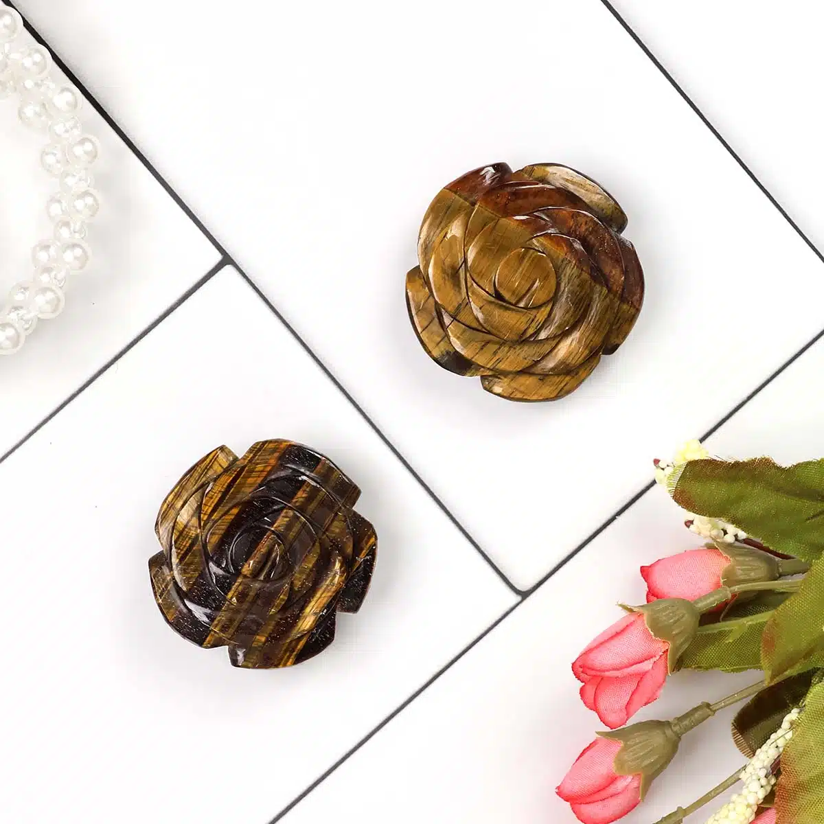 Shubhanjali-Tiger Eye Rose Flower (2) Tiger Eye Rose Flower