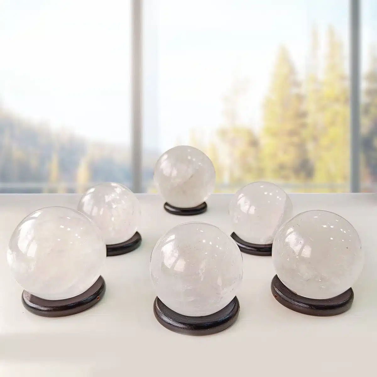 Clear Quartz Sphere-Shubhanjali (3) Shop Clear Quartz Crystal Sphere/Balls