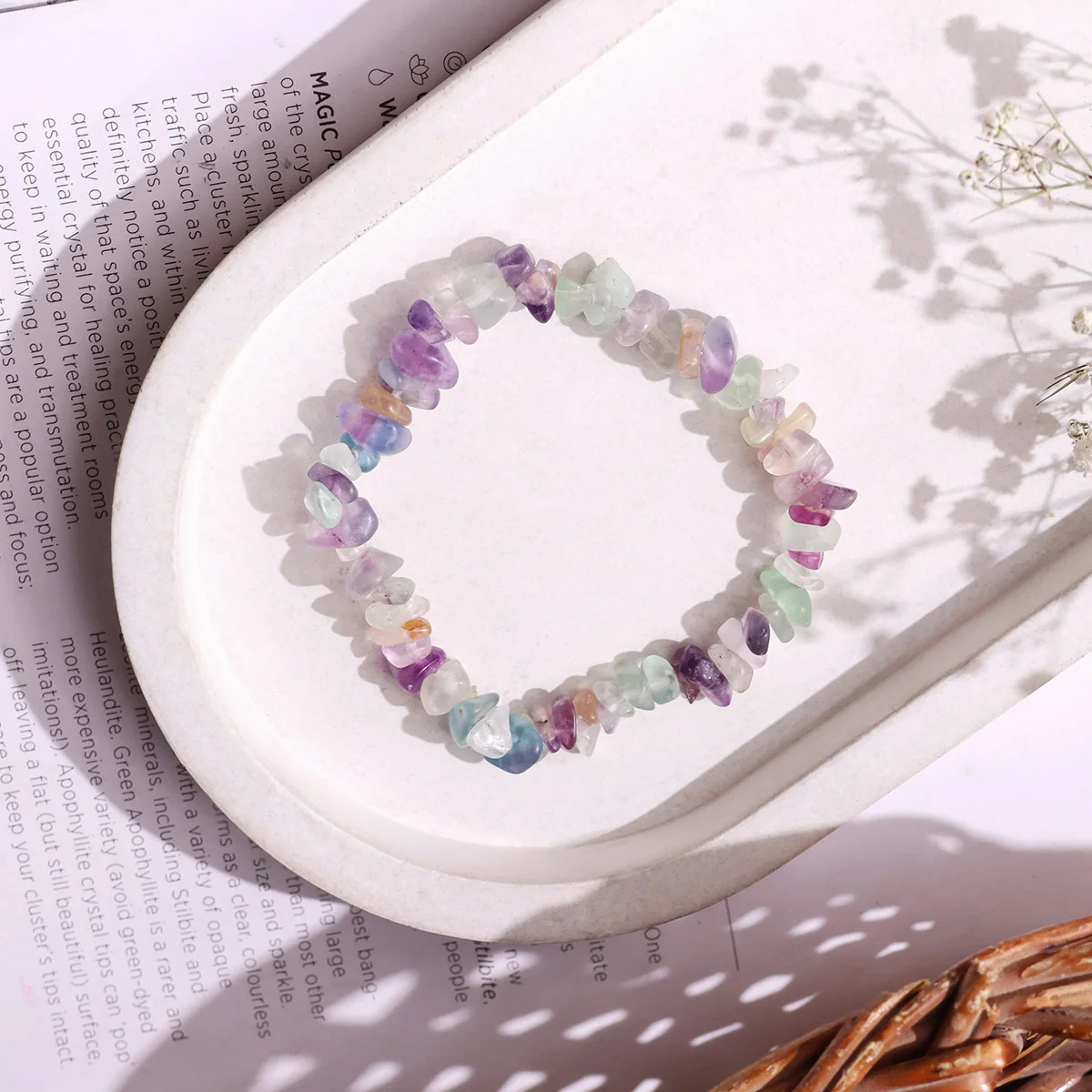 Multi Fluorite Chips Bracelet (8)
