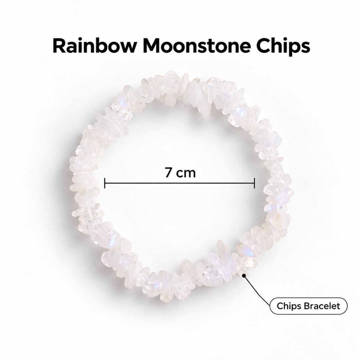 Rainbow Moonstone Chips Bracelet rainbow moonstone chips bracelet