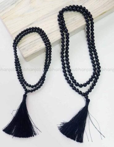 Natural Black Tourmaline Crystal Stone Jaap Mala