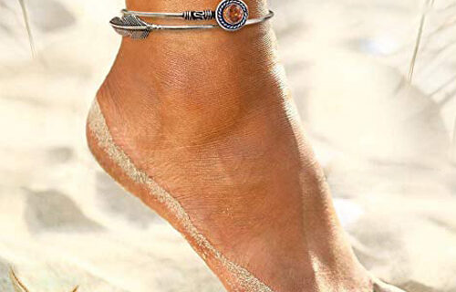 Stone Feather Kada Anklet