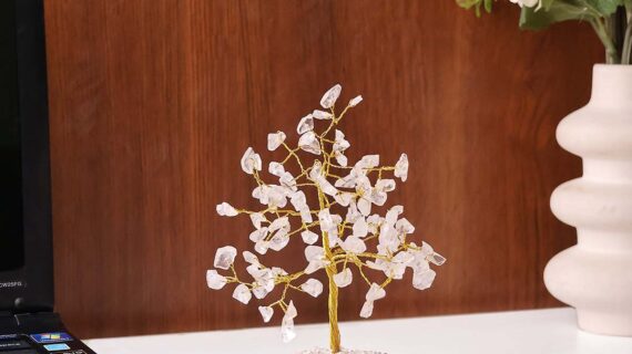 Clear Quartz Tree Gold Wire – 100 Beads