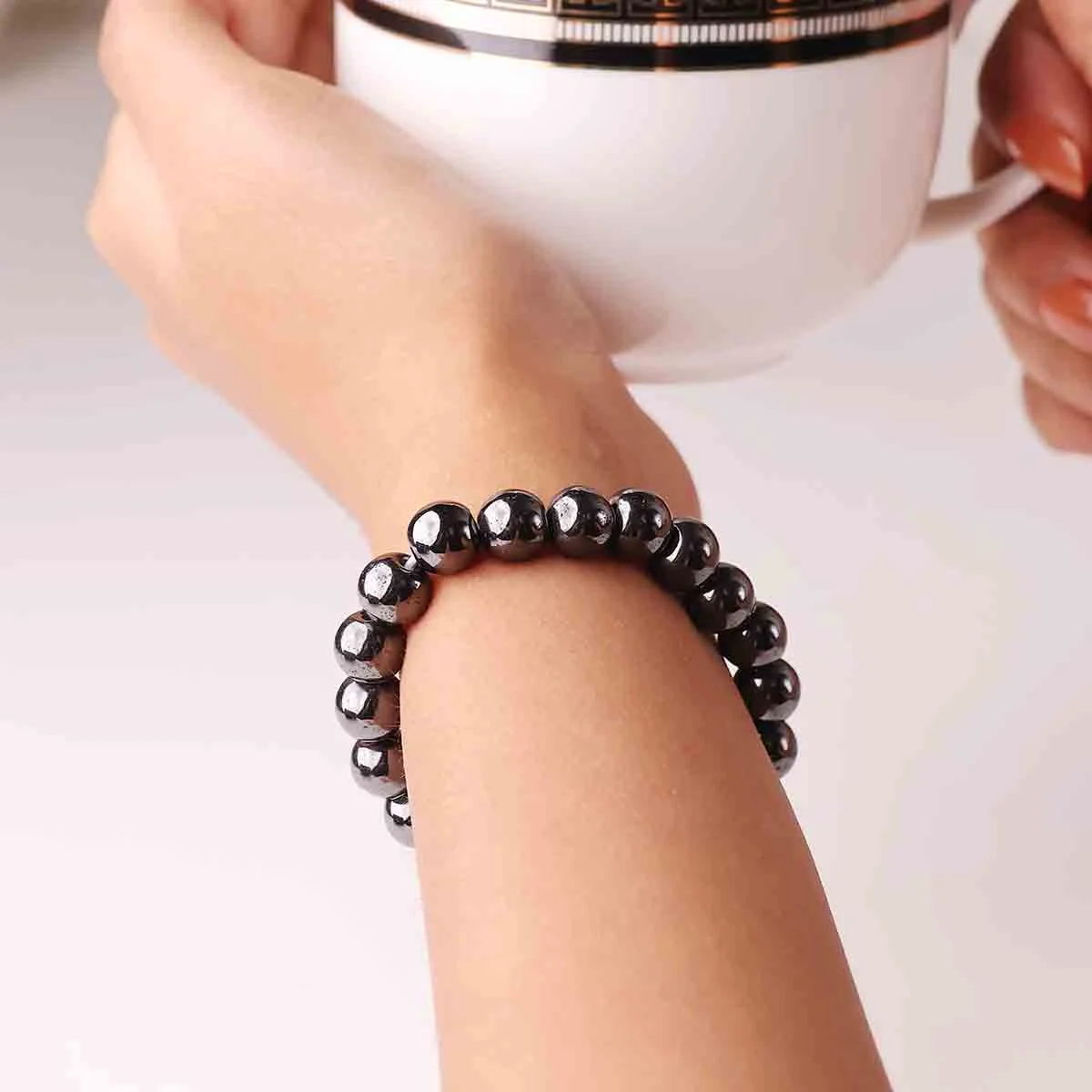 Hematite Round Beads Bracelet (4)