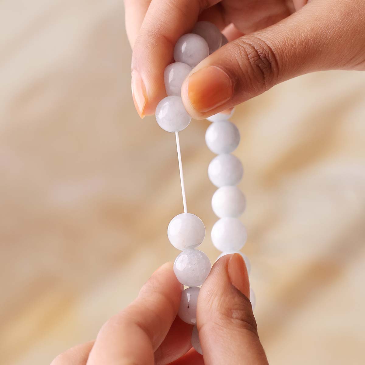 Aquamarine Round Beads Bracelet (9)