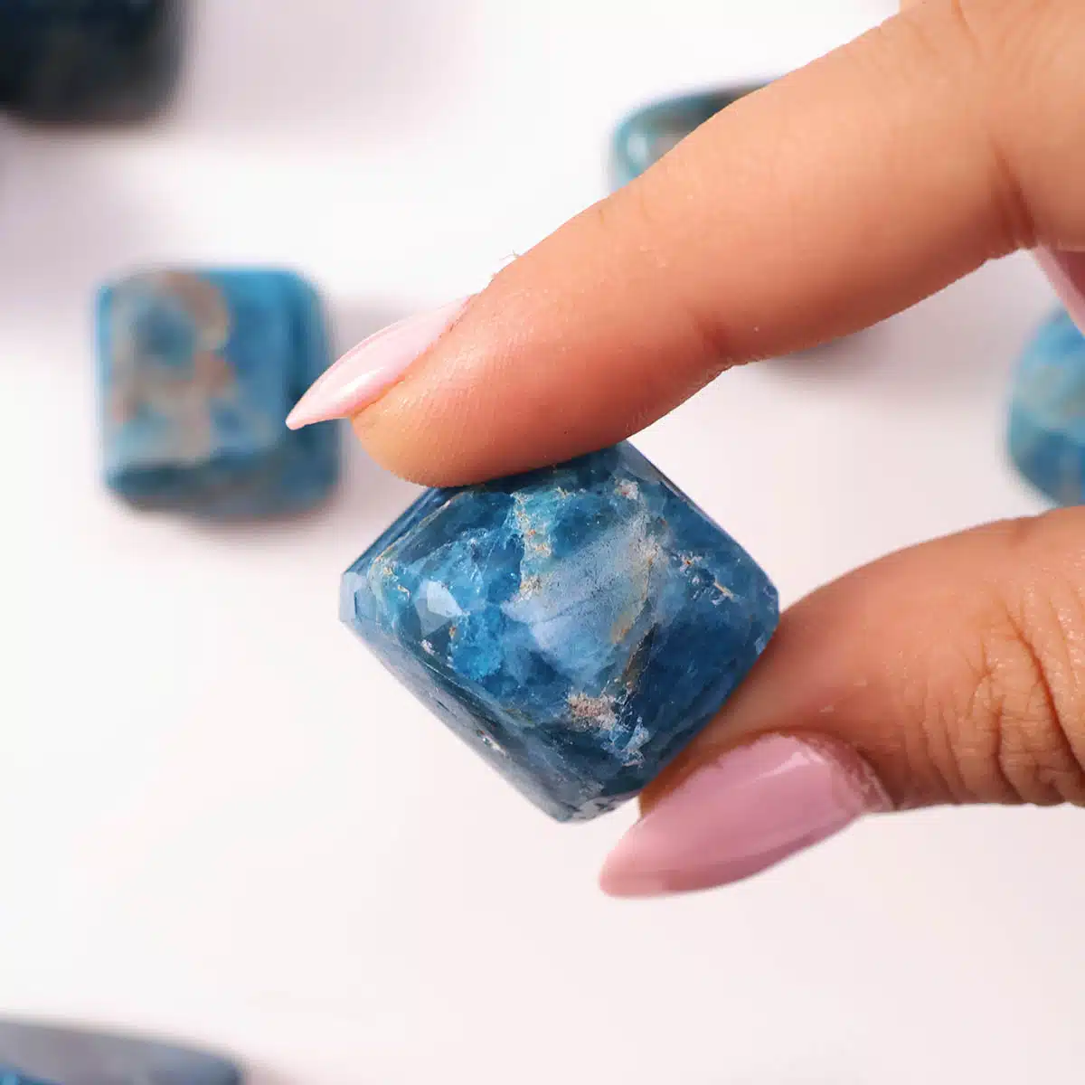 Blue Apatite Tumble Stone-Shubhanjali (1) Shop Crystal Blue Apatite Tumble Stone