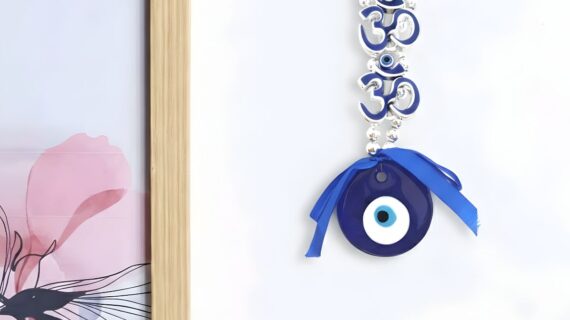 Evil Eye Hanging – 2 Om, Nazar Dosh, Protection from Evil Spirits or harmful forces, Good Luck