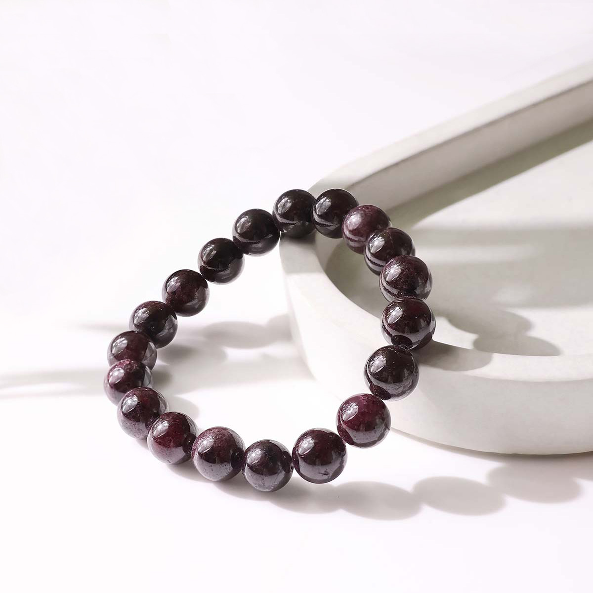 Garnet Round Beads Bracelet (10)