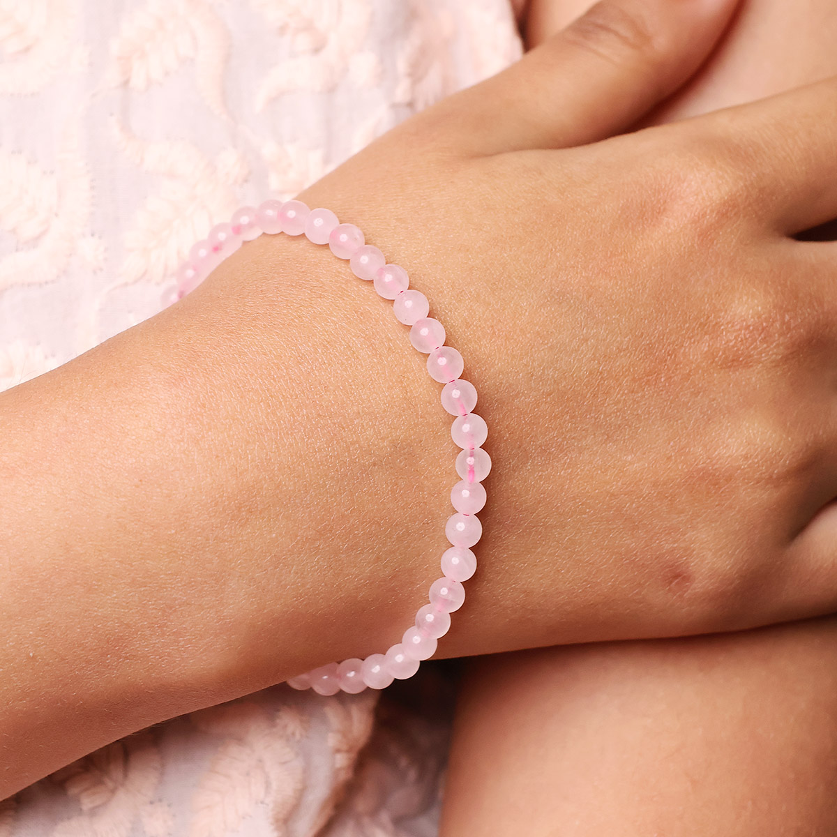 Rose Quartz Round Beads Bracelet (11)