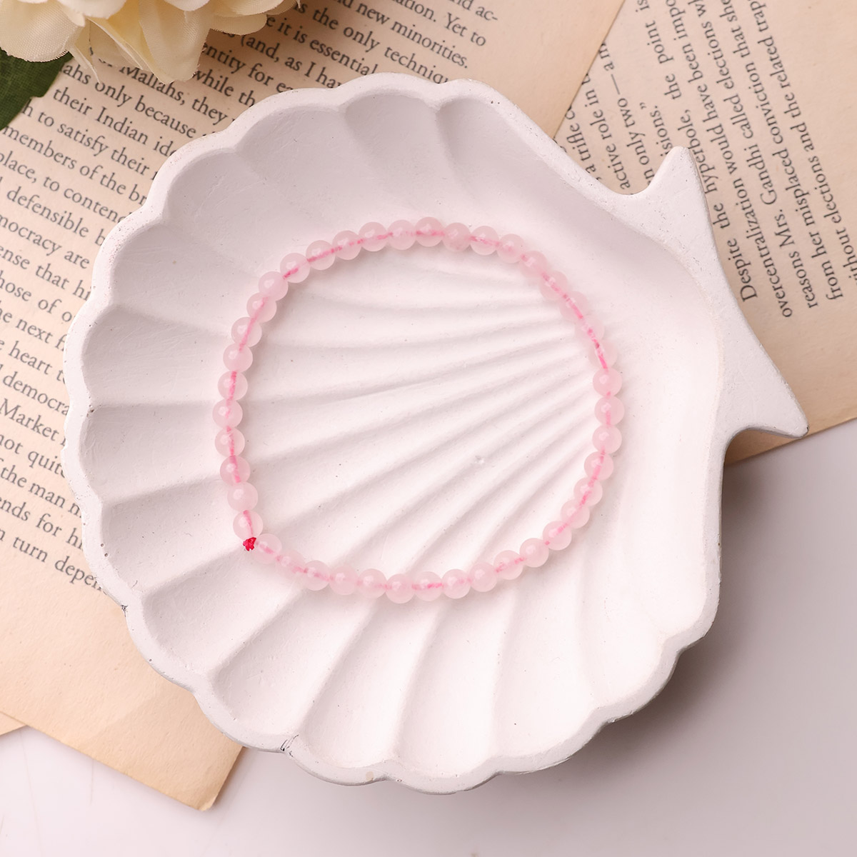 Rose Quartz Round Beads Bracelet (7)