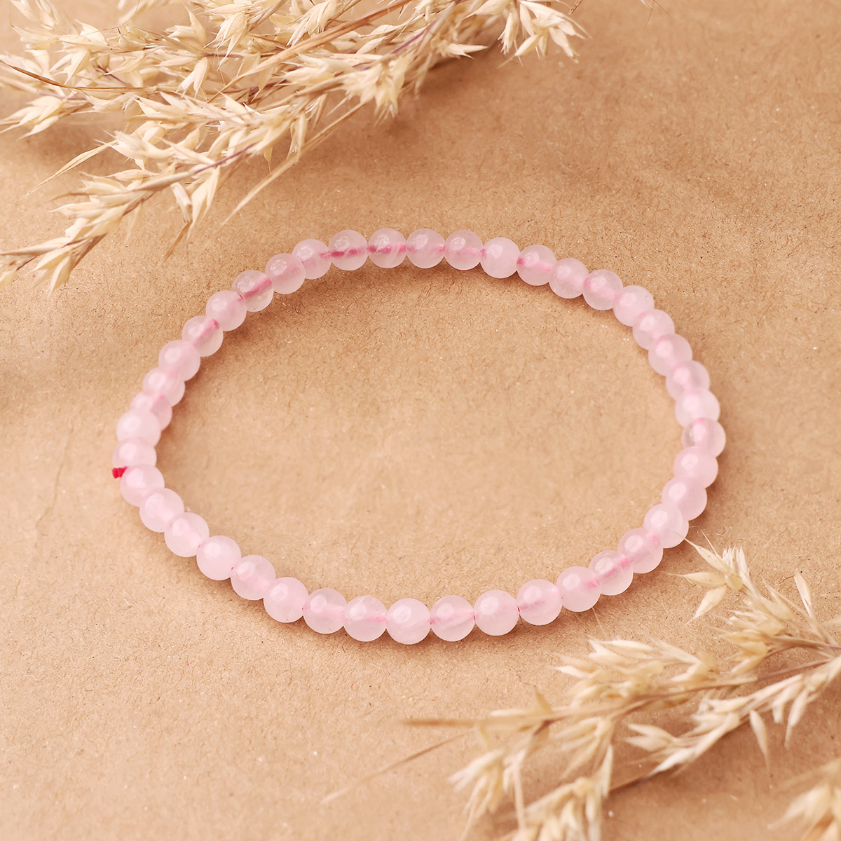 Rose Quartz Round Beads Bracelet (8)