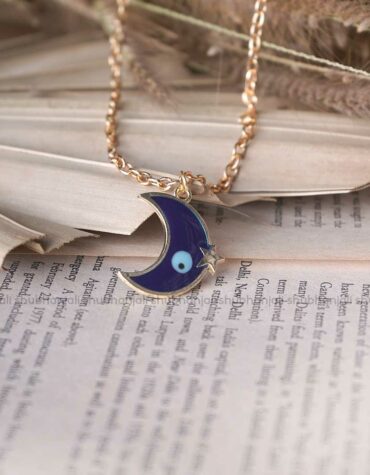 Evil Eye Moon Pendant - Blue