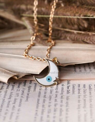 Evil Eye Moon White Pendant
