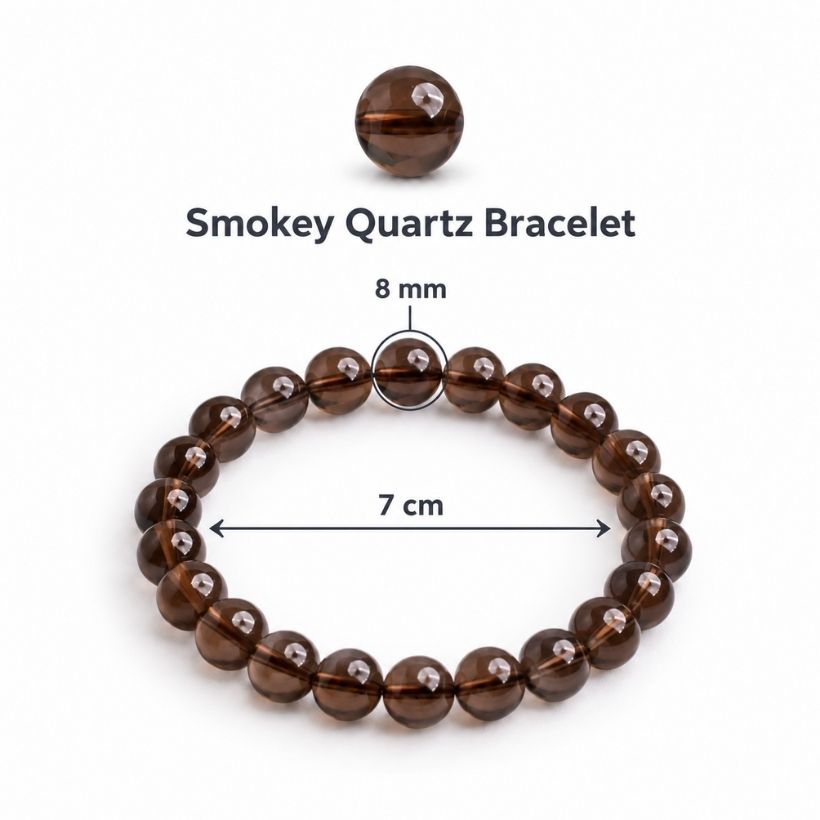 Smoky Quartz Round Beads Bracelet (2) smoky quartz round beads bracelet