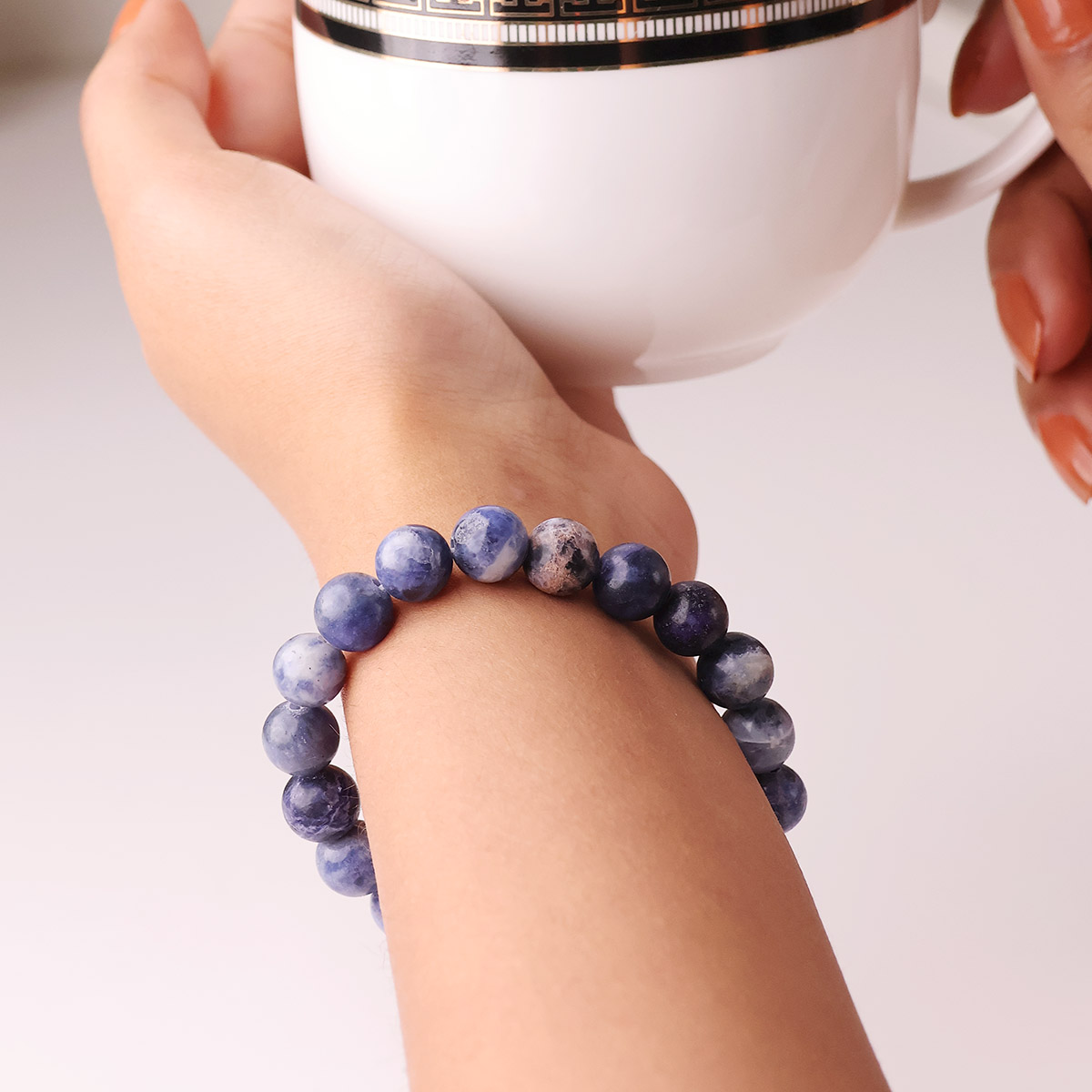 Sodalite Round Beads Bracelet (2)