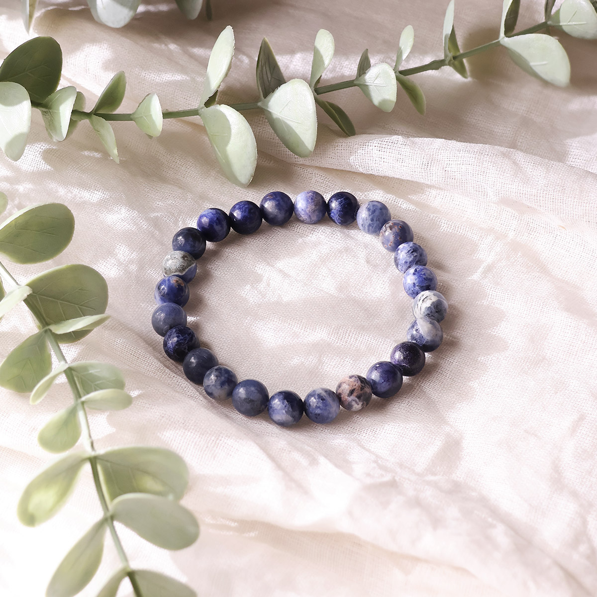 Sodalite Round Beads Bracelet (6)