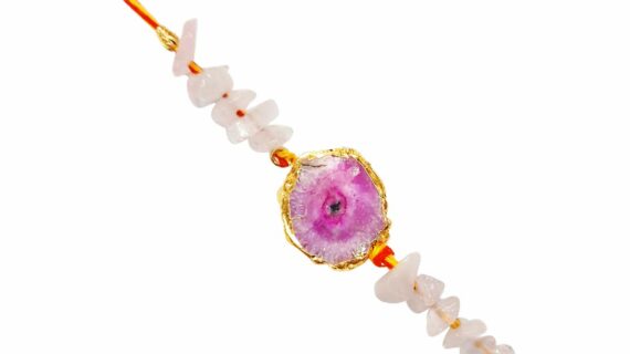 Agate Stone Designer Rakhi (Pink)