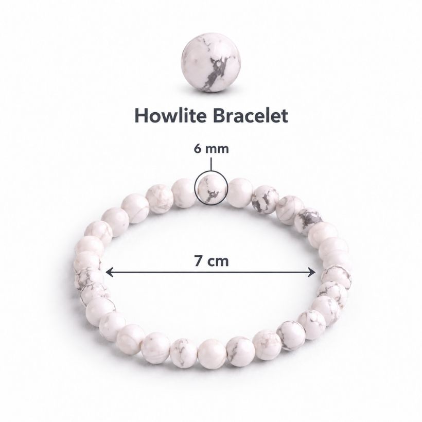 Howlite Round Beads Bracelet (2) howlite round beads bracelet