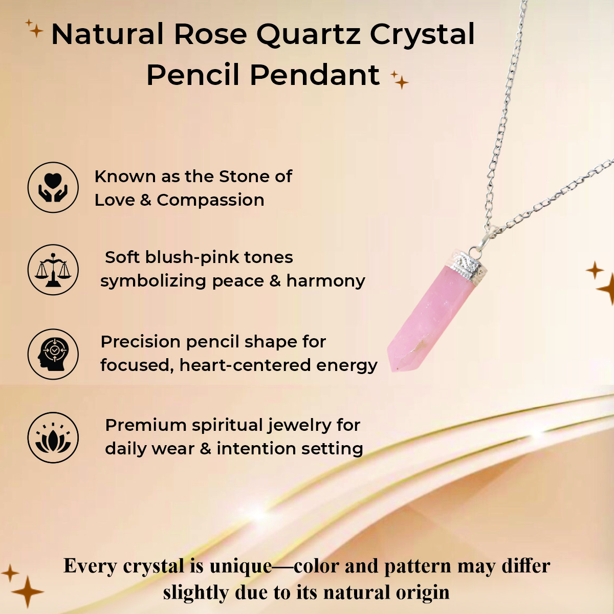 Rose Quartz Pencil Pendant