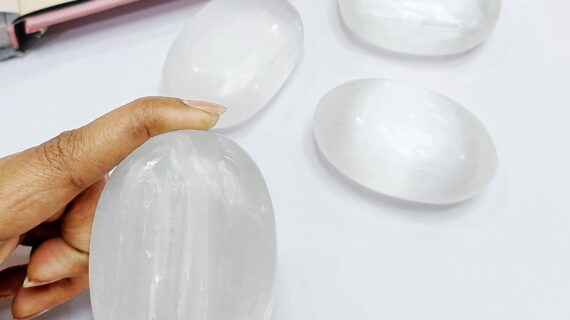 Selenite Palm Stone