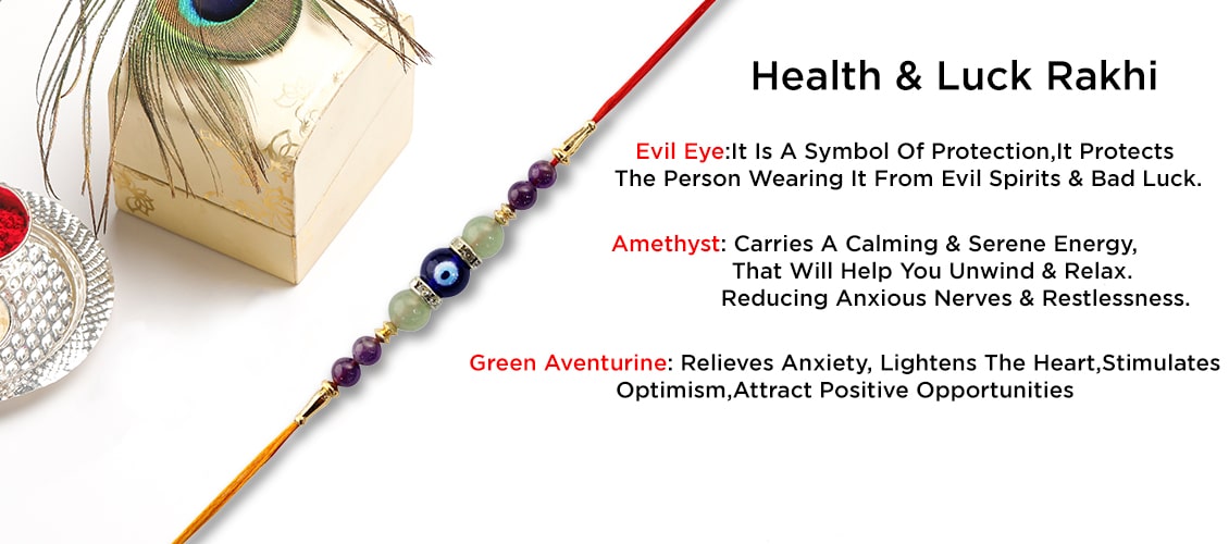 Health and Luck Crystal Rakhi