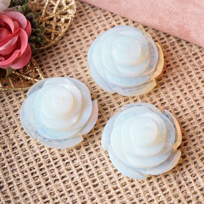 Opalite Stone Rose Shape Flower