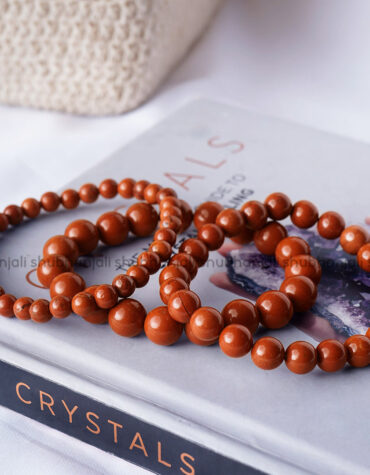 Natural Red Jasper Crystal Bracelet for Stability, Emotional