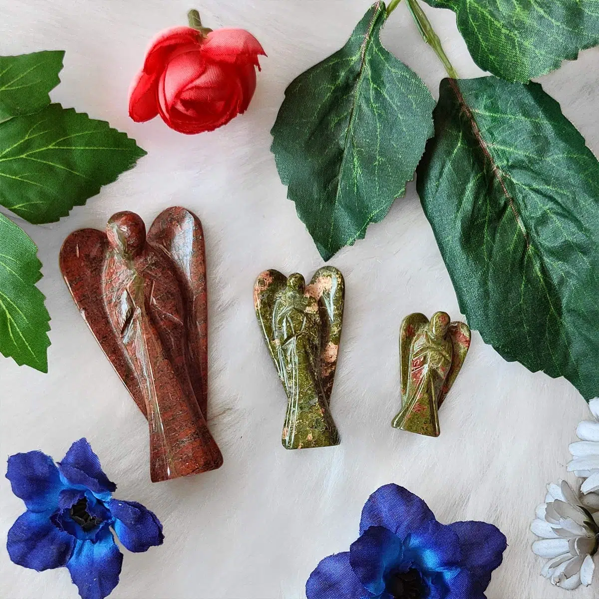 Unakite Angel1-Shubhanjali Shop Unakite Stone Carved Angel