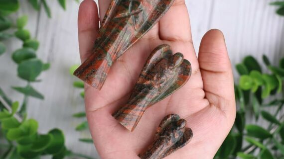 Unakite Stone Carved Angel