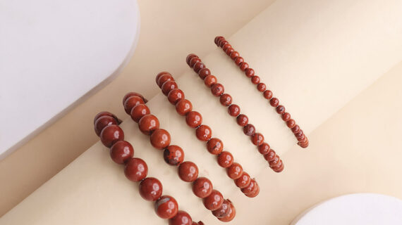 Red Jasper Round Beads Bracelet