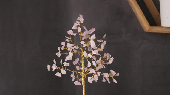 Rose Quartz Tree Gold Wire – 100 Beads
