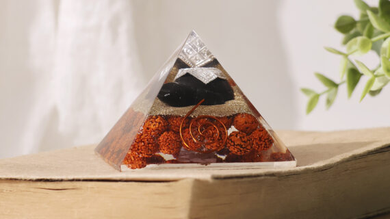 Rudraksha Kachwa Orgone Pyramid (7.8 cm)
