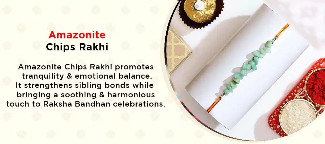 Amazonite Chips Rakhi (Bhaiya, Bhabhi/Sister in Law)