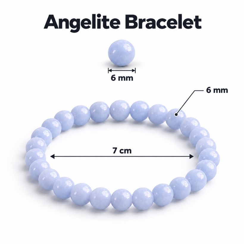 Angelite Round Beads Bracelet (1) angelite round beads bracelet