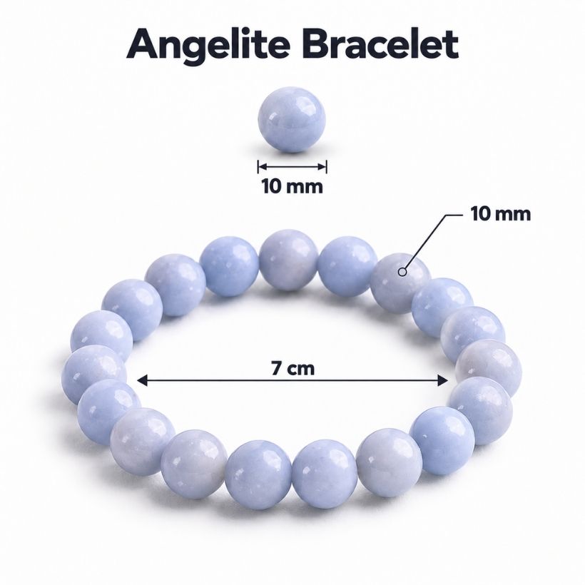 Angelite Round Beads Bracelet (2) angelite round beads bracelet