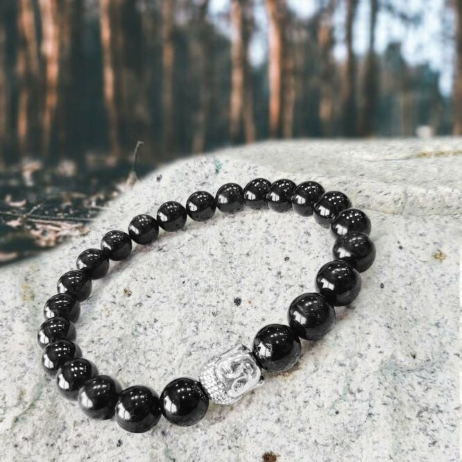 Black Tourmaline Crystal Chip Unisex Gemstone Bracelet, The Holistic  Hamper, online crystal shop UK