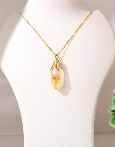 citrine raw pendant