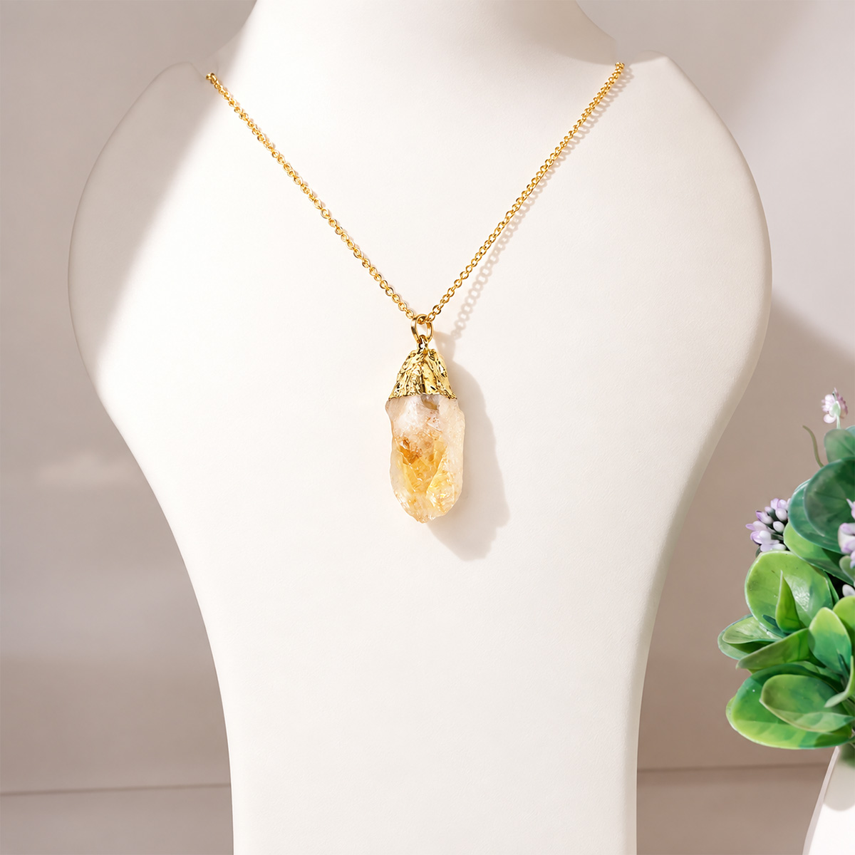 Citrine Raw Pendant-Shubhanjali Store (1) citrine raw pendant