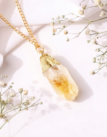citrine raw pendant