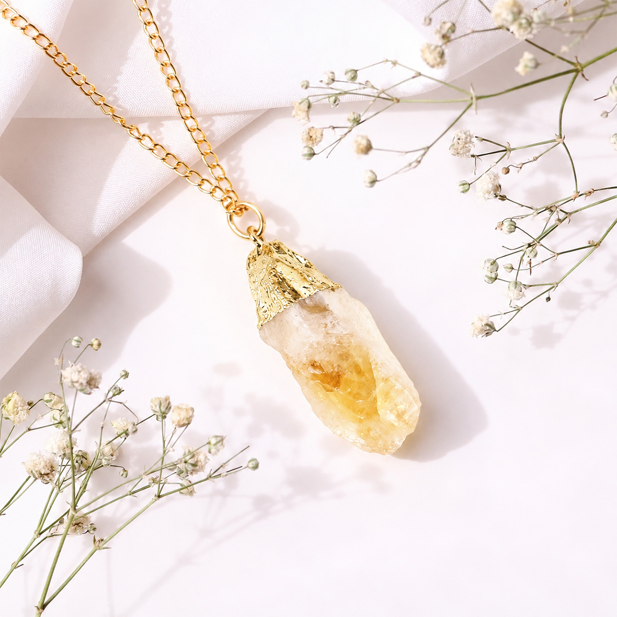 Citrine Raw Pendant-Shubhanjali Store (2) citrine raw pendant