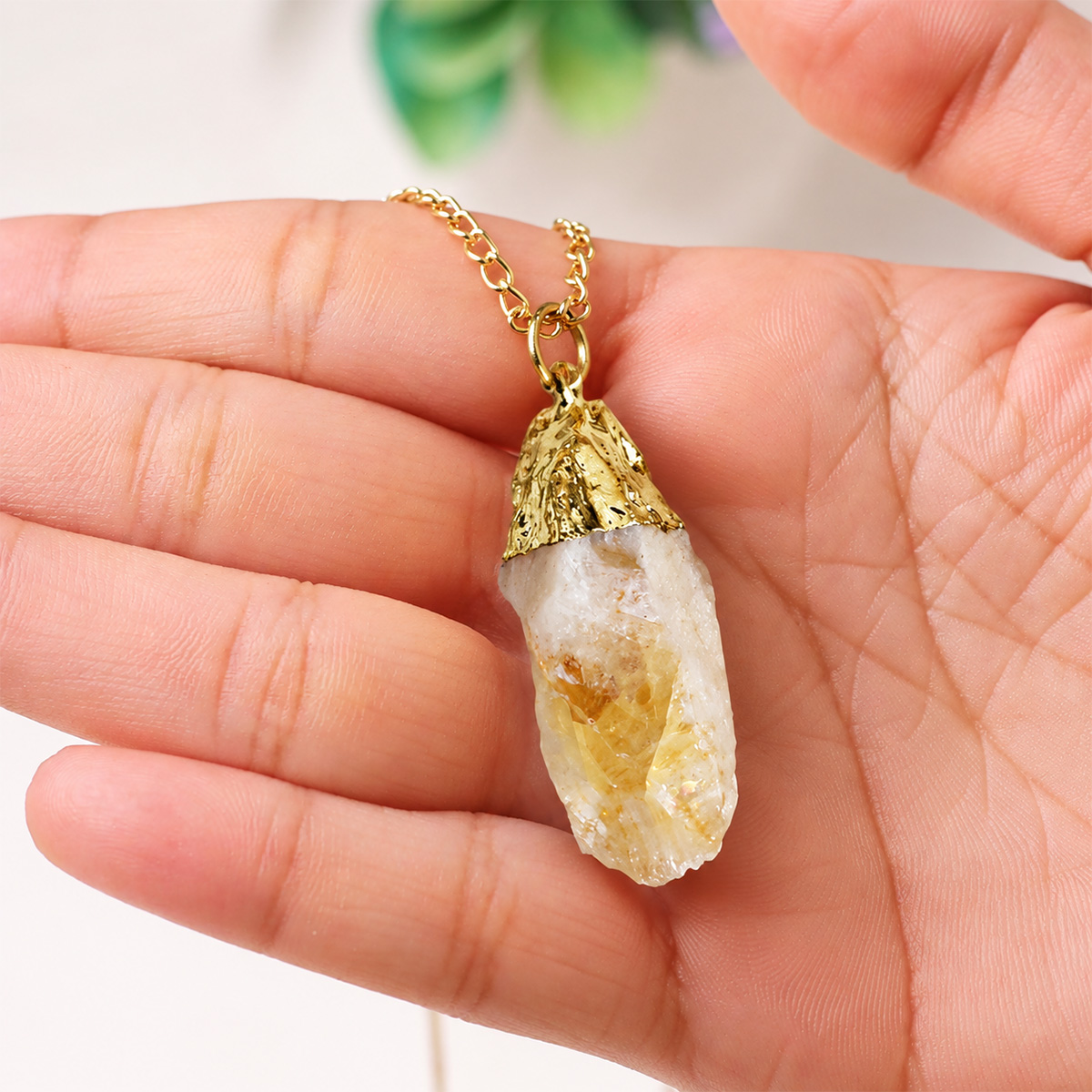 Citrine Raw Pendant-Shubhanjali Store (4) citrine raw pendant