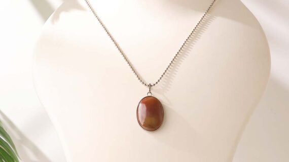 Carnelian Oval and Round Pendant