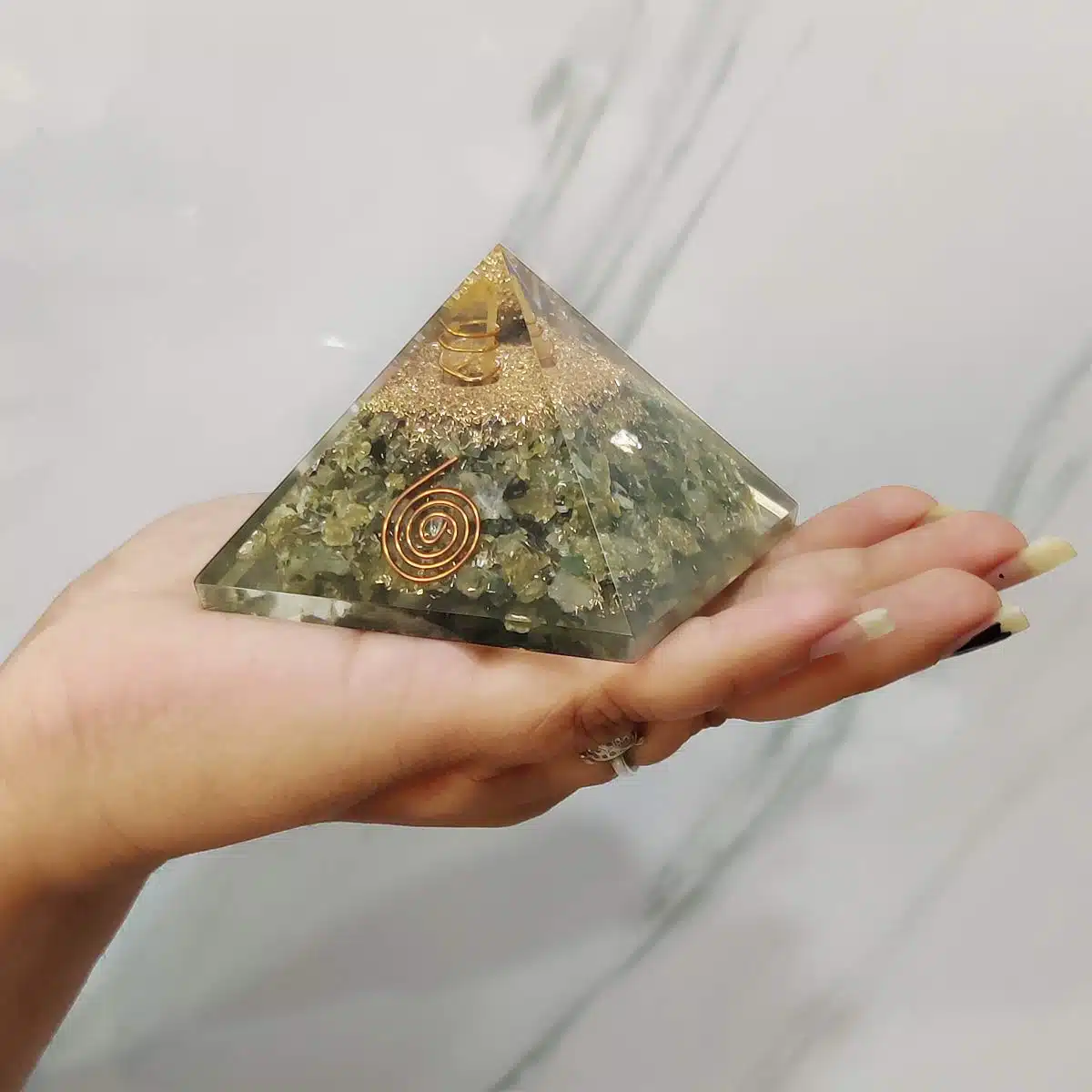 Labradorite Orgone Pyramid-Shubhanjali (3) Shop Labradorite Orgone Pyramid